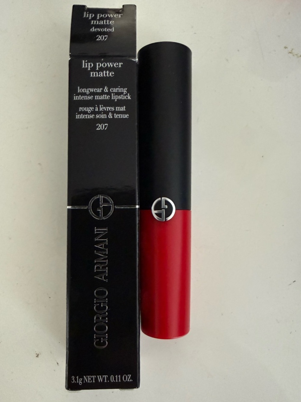 Giorgio Armani Lip Power Matte 207 Devoted - Vibrant Red